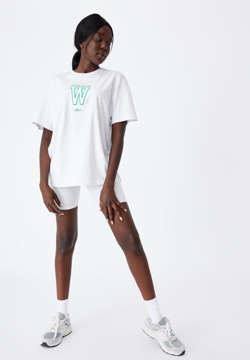 Factorie - Super relaxed graphic tee - silver marle
