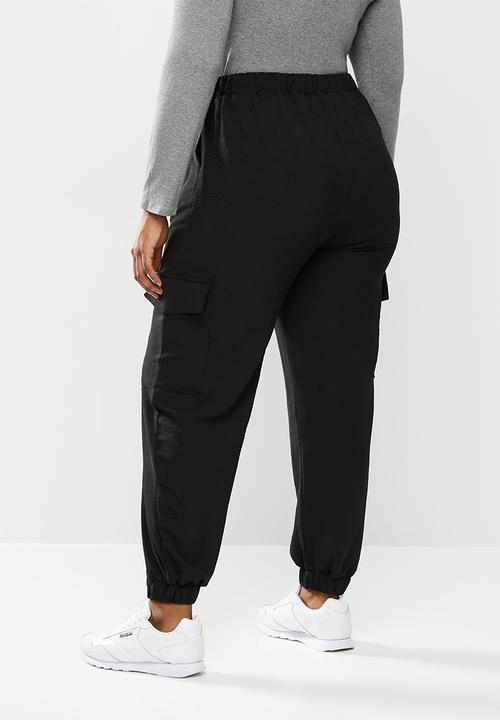 Blake - Cargo paperbag pant - black
