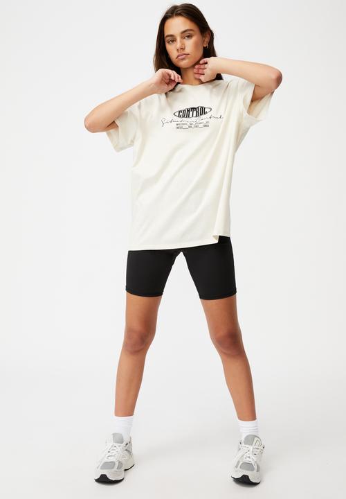Factorie - Super relaxed graphic tee - ivory