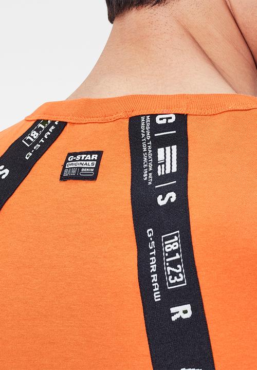G-STAR - Sport a tape r short sleeve tee - acid orange