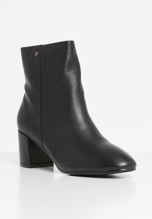 POLO - Amber leather heeled ankle boot - black