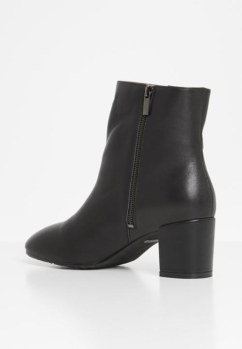 POLO - Amber leather heeled ankle boot - black
