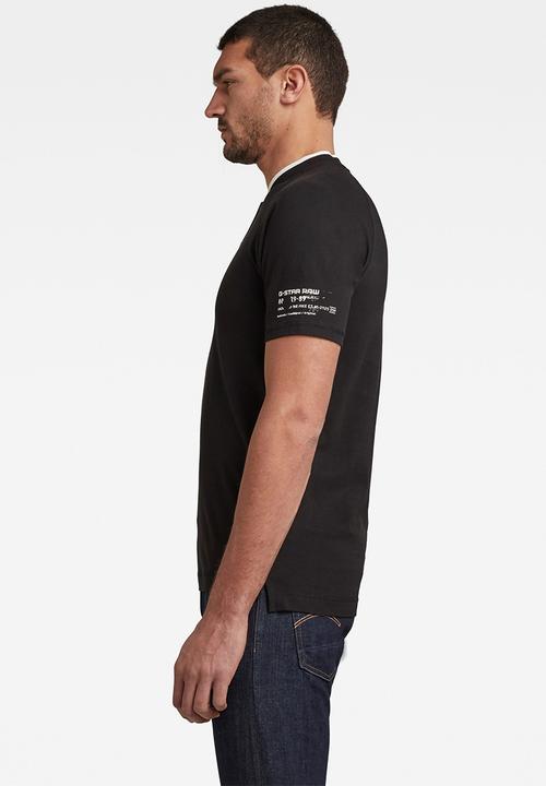 G-STAR - Baseball collar graphic short sleeve slim polo - dk black