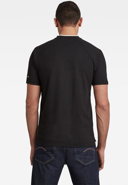 G-STAR - Baseball collar graphic short sleeve slim polo - dk black