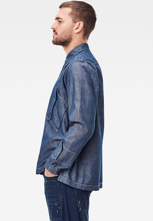 G-STAR - Multi slant pocket relaxed long sleeve shirt - rinesd