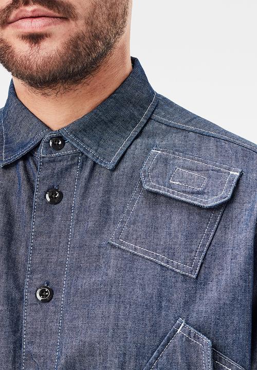 G-STAR - Multi slant pocket relaxed long sleeve shirt - rinesd