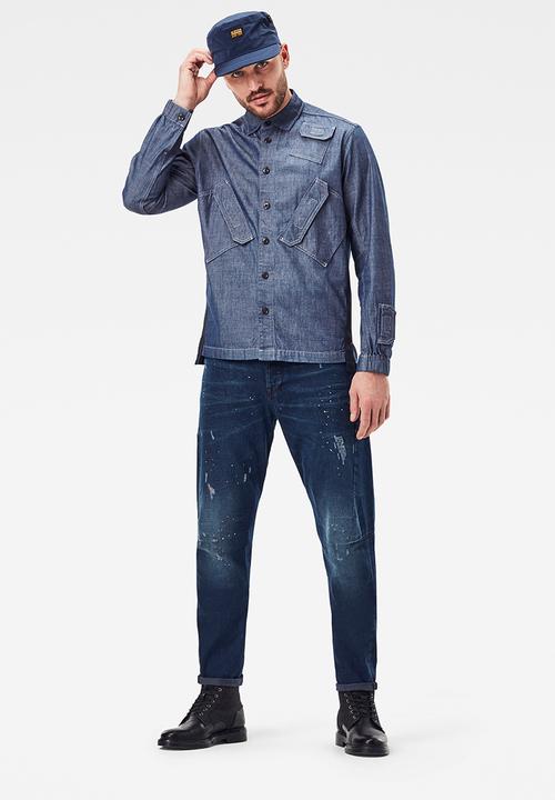 G-STAR - Multi slant pocket relaxed long sleeve shirt - rinesd