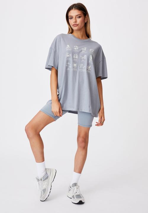 Factorie - Super relaxed graphic tee - fog grey