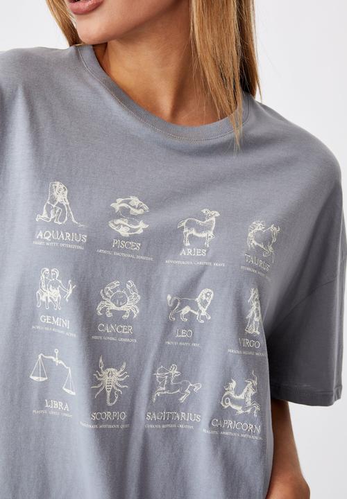 Factorie - Super relaxed graphic tee - fog grey