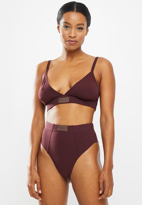 Missguided - Msgd high waist brief - burgundy