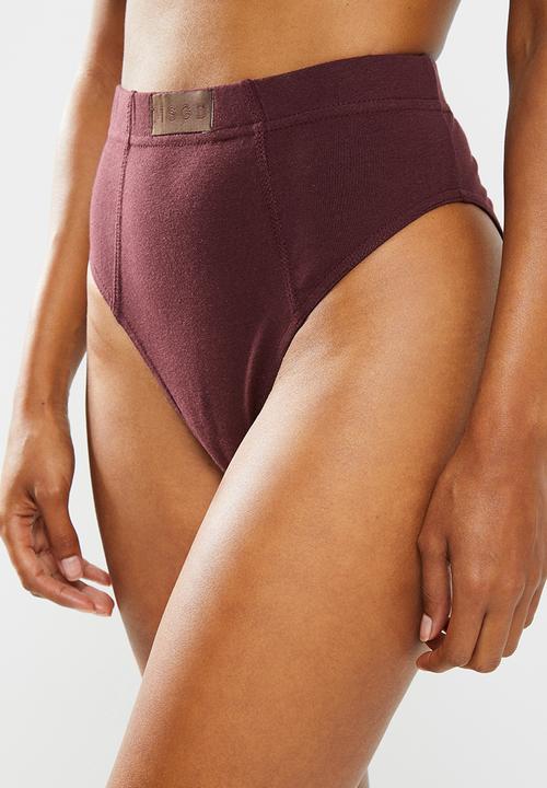Missguided - Msgd high waist brief - burgundy