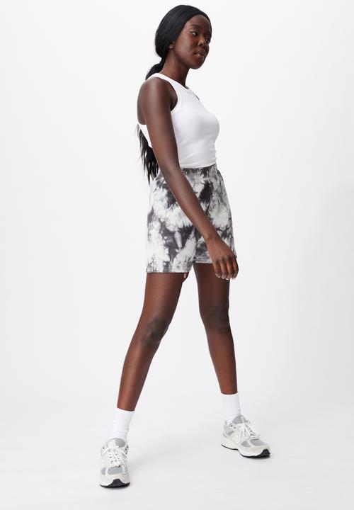 Factorie - Hype fleece short - black & white 