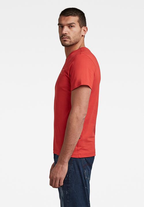 G-STAR - G-star chest graphic v short sleeve tee - dark candy