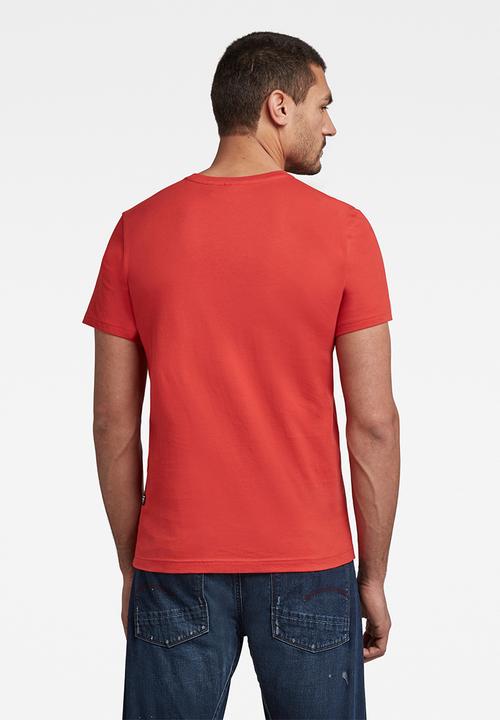 G-STAR - G-star chest graphic v short sleeve tee - dark candy