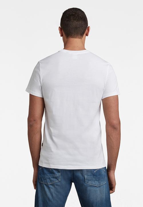 G-STAR - Originals stripe logo r short sleeve tee - white