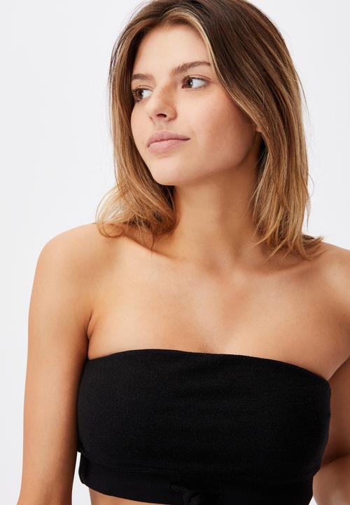 Factorie - Reverse fleece bandeau - black
