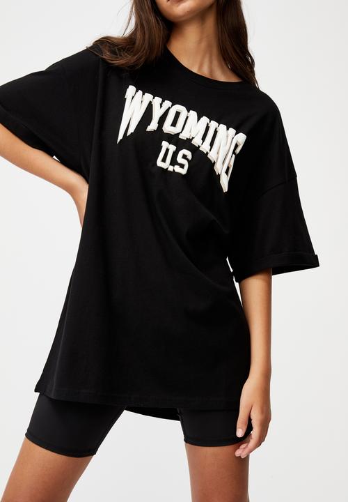 Factorie - Oversized graphic T-shirt - black