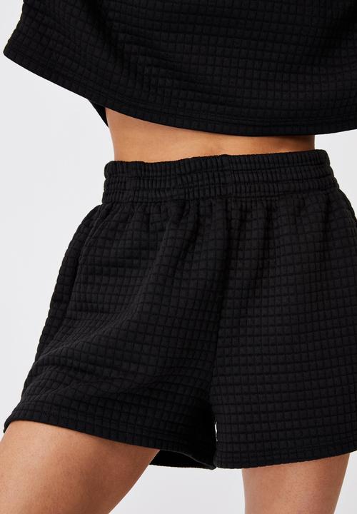 Factorie - Waffle fleece short - black