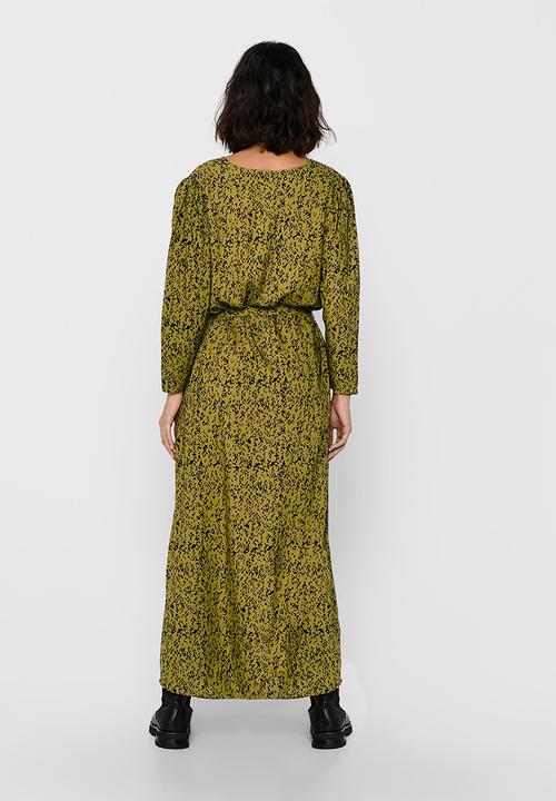 Jacqueline de Yong - Melvin life 7/8 long dress - olive & black 