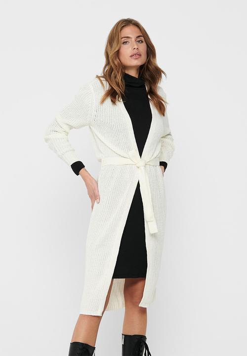 Jacqueline de Yong - Gurli long sleeve belt cardigan knit - cream 
