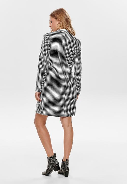 Jacqueline de Yong - Besty fall hounds tooth jacket - black & white 