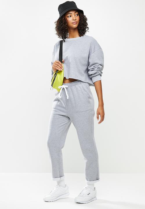 Blake - Fleece crew neck sweater - grey
