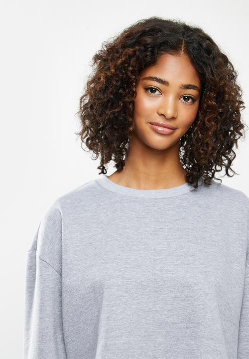 Blake - Fleece crew neck sweater - grey