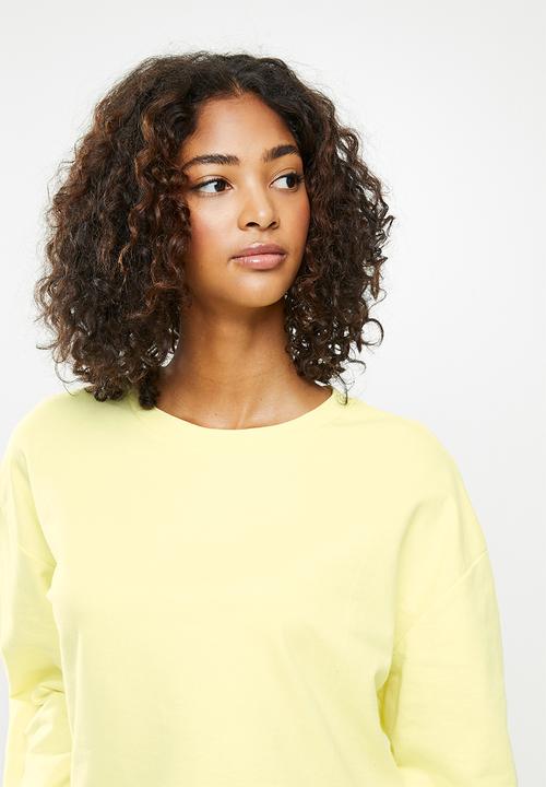Blake - Fleece crew neck sweater - yellow
