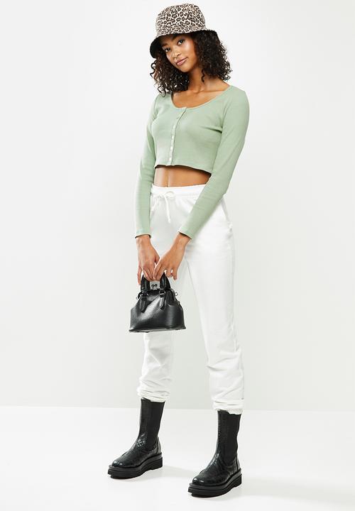 Blake - Fitted cropped cardi - sage