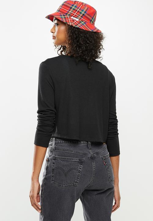 Blake - Loose cropped cardi - black