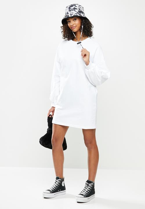 Blake - Fleece oversized sweater dress - white