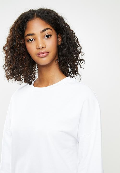 Blake - Fleece oversized sweater dress - white