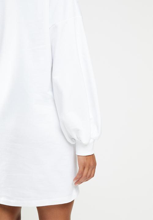 Blake - Fleece oversized sweater dress - white