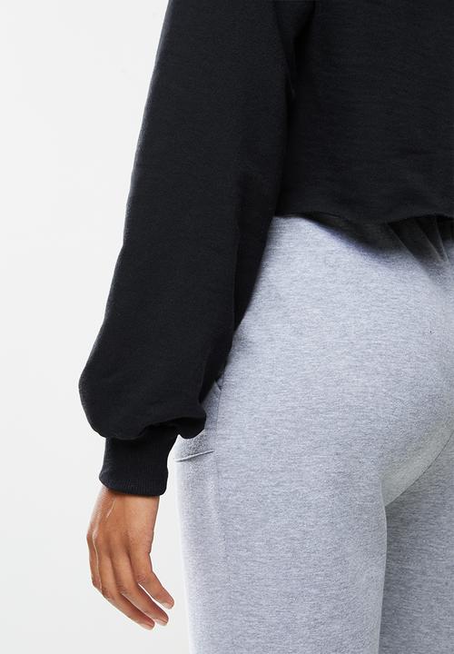 Blake - Fleece cropped hoodie - black