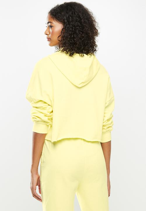 Blake - Fleece cropped hoodie - yellow