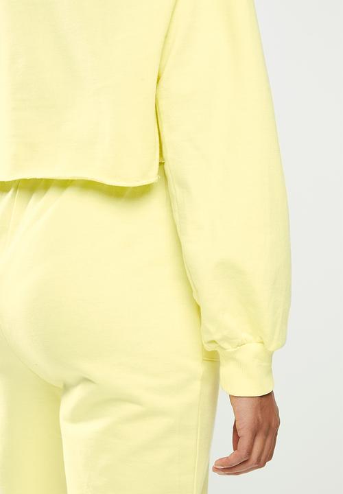 Blake - Fleece cropped hoodie - yellow