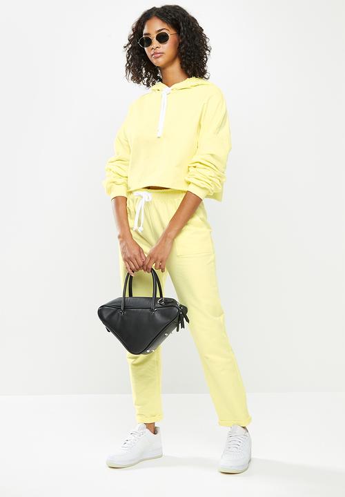 Blake - Fleece cropped hoodie - yellow