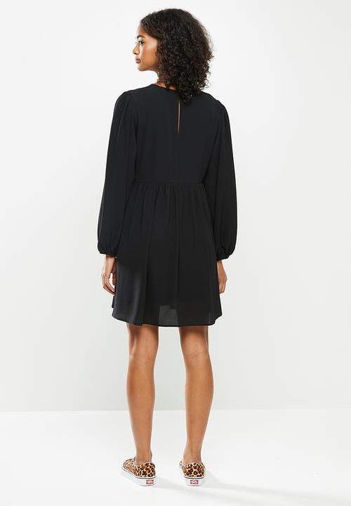 Blake - Long sleeve babydoll mini dress - black