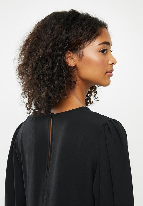 Blake - Long sleeve babydoll mini dress - black