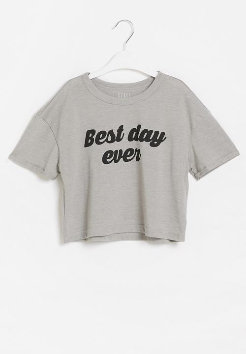 Girls Short Sleeve Crop Top Grey Melange Rebel Republic Tops Superbalist Com