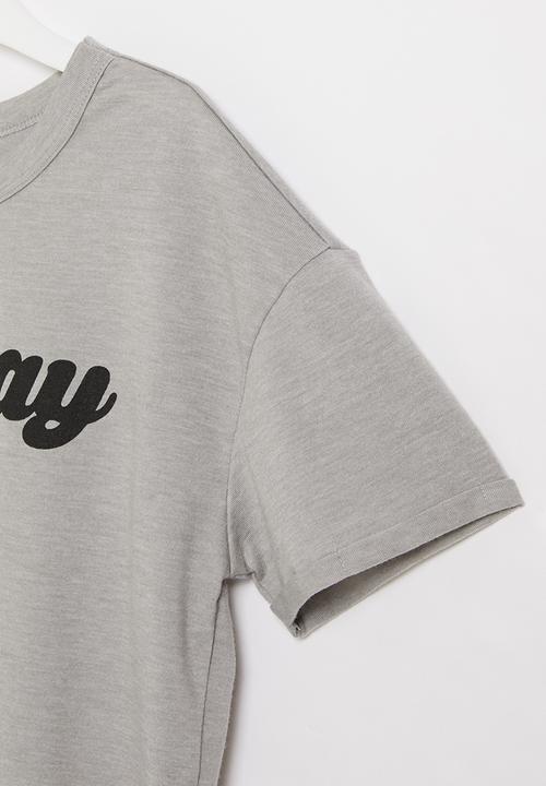 Rebel Republic - Girls short sleeve crop top - grey
