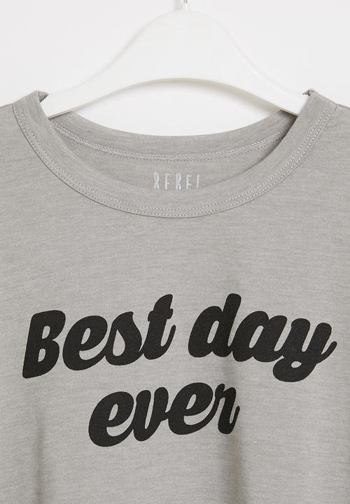 Rebel Republic - Girls short sleeve crop top - grey