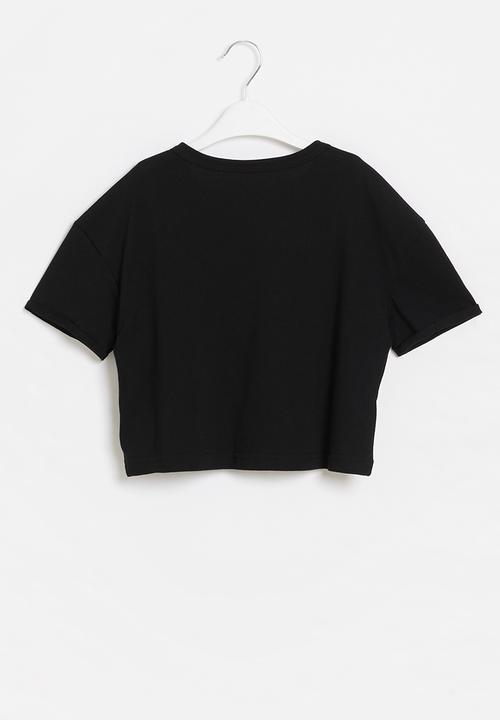 Rebel Republic - Girls short sleeve crop top - black