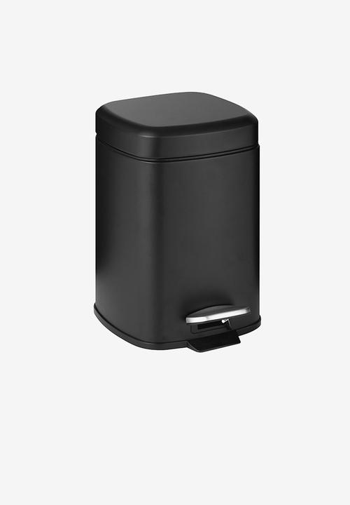 Legend - Square soft close 6lt bin- black