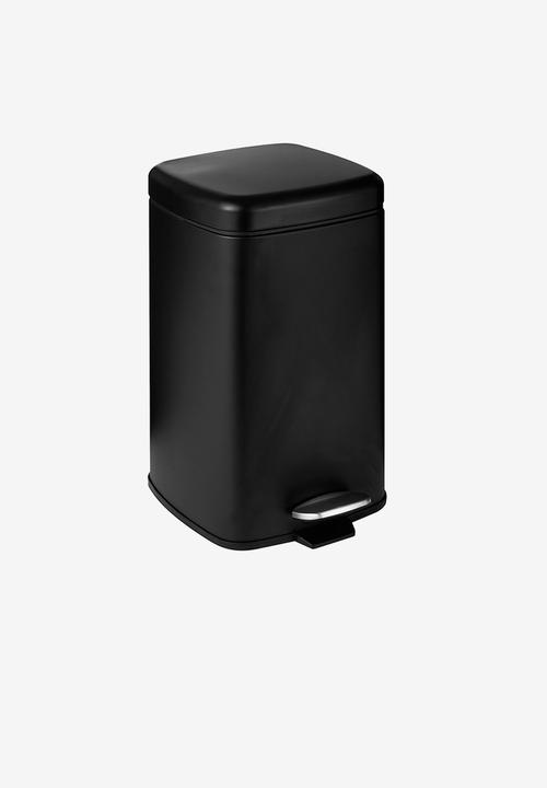 Legend - Square soft close 20lt bin - black