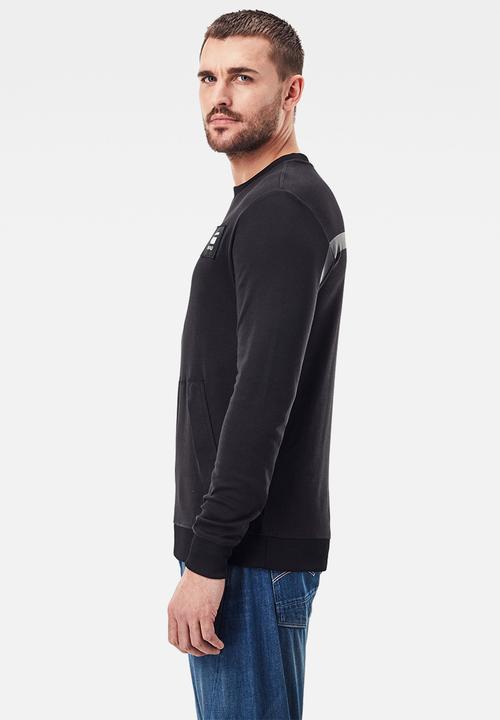 G-STAR - Box logo pocket tweater r long sleeve tee - dk black