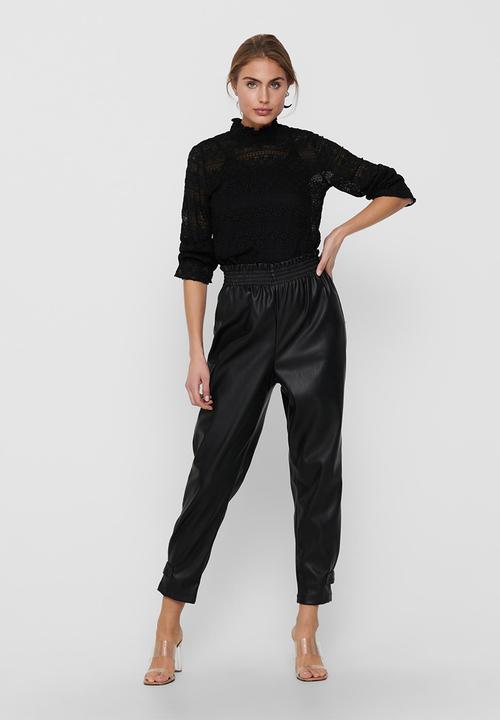 Jacqueline de Yong - Madelyn long sleeve smock top - black