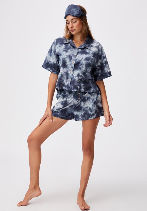 Cotton On - Washed woven sleep set - navy 