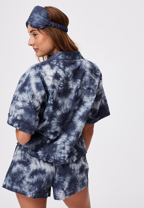 Cotton On - Washed woven sleep set - navy 