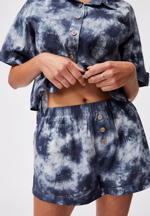 Cotton On - Washed woven sleep set - navy 